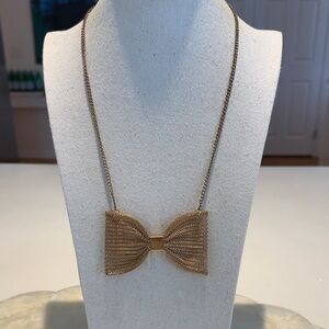 Elegant 1940s art deco Gold Bow Necklace